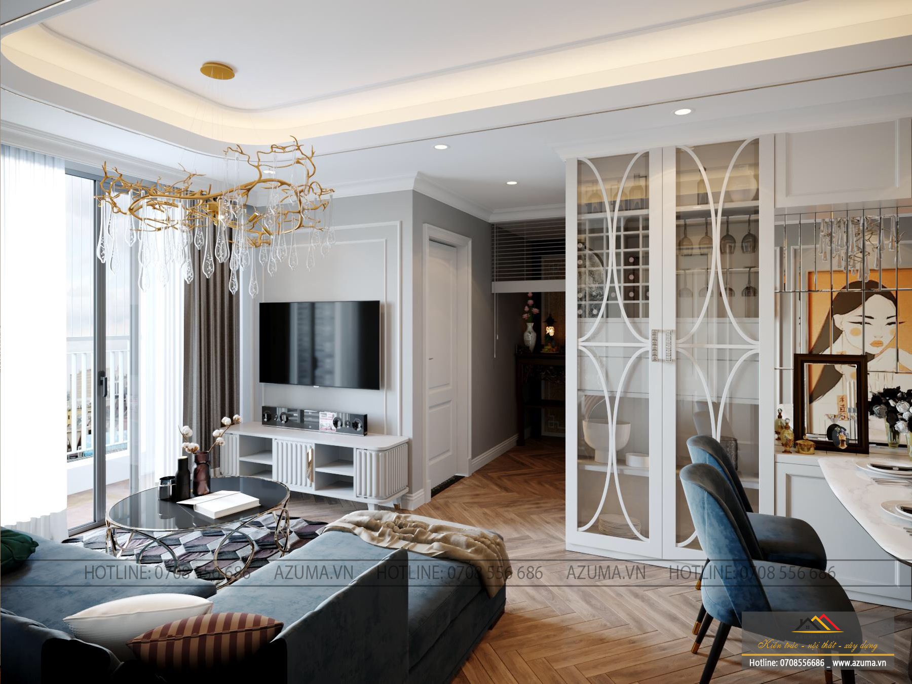 Nội thất căn hộ Le Capitole theo phong cách tân cổ điển sang trọng - chủ đầu tư Mrs. Dung