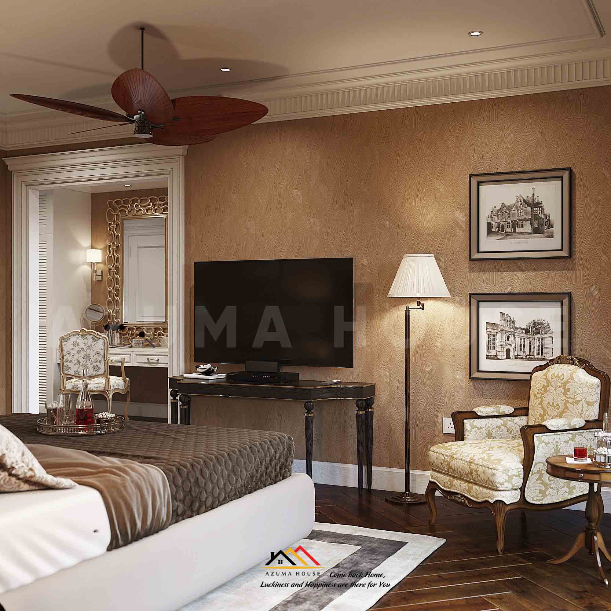 Thiết kế kệ tivi đẹp phòng ngủ