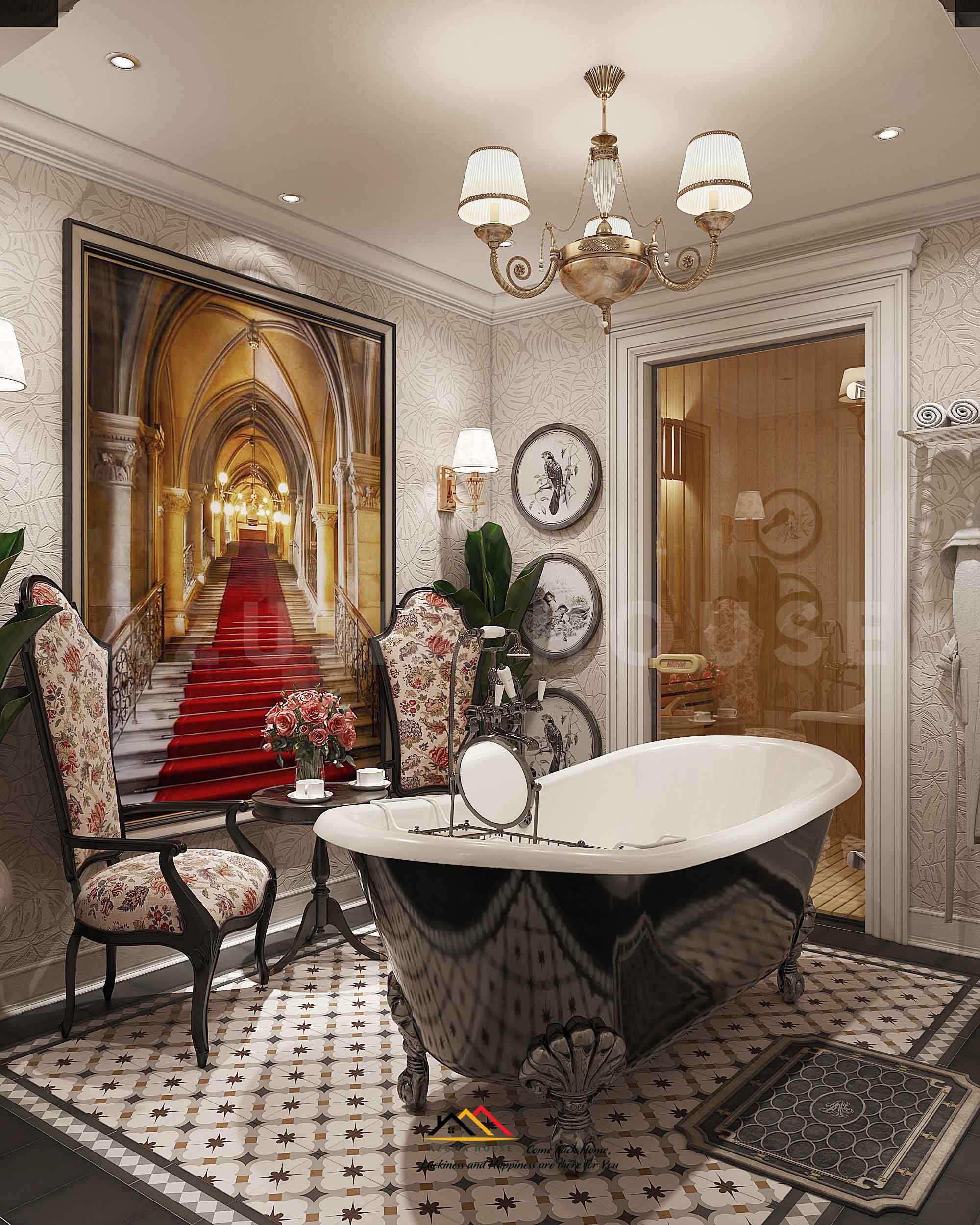 Thiết kế nội thất phòng tắm Đông Dương