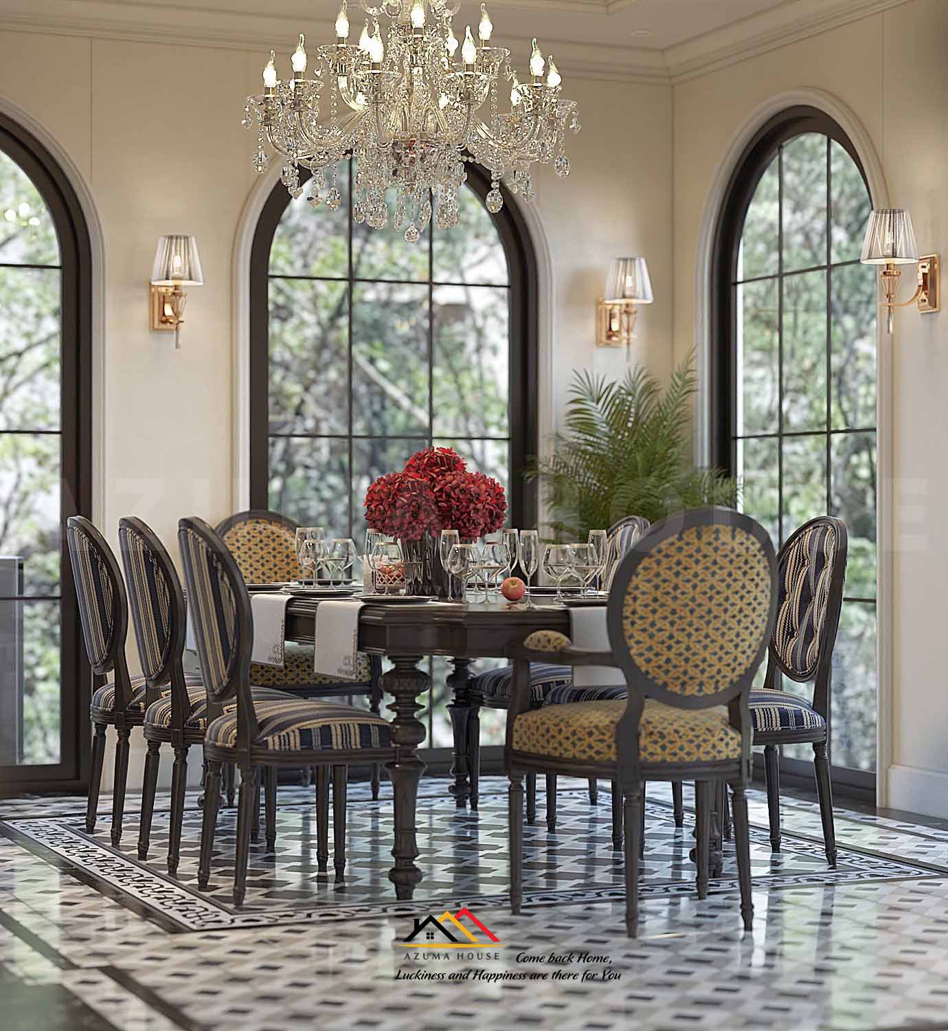 Bộ bàn ghế ăn Indochine