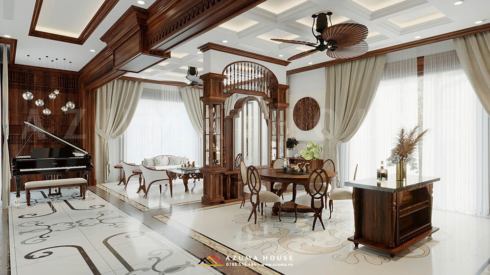 Thiết kế nội thất biệt thự Đông Dương