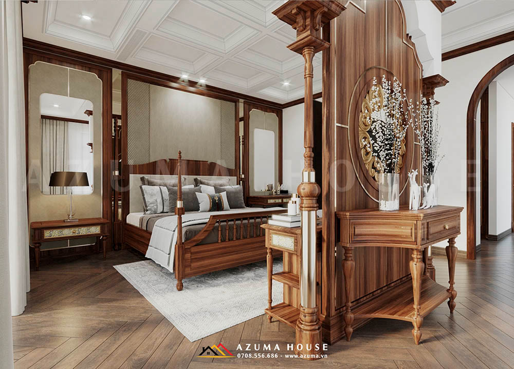 Phòng ngủ kết hợp nét đẹp phương Đông - Tây