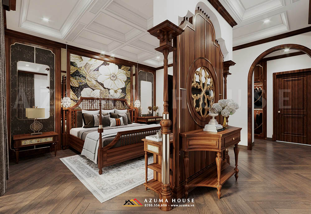 Phòng ngủ kiểu Đông Dương đẹp ấn tượng