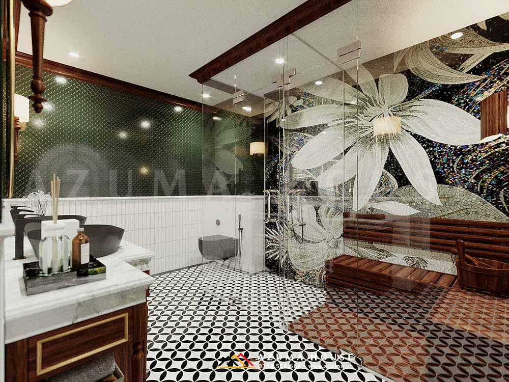 Phòng tắm biệt thự phong cách Indochine