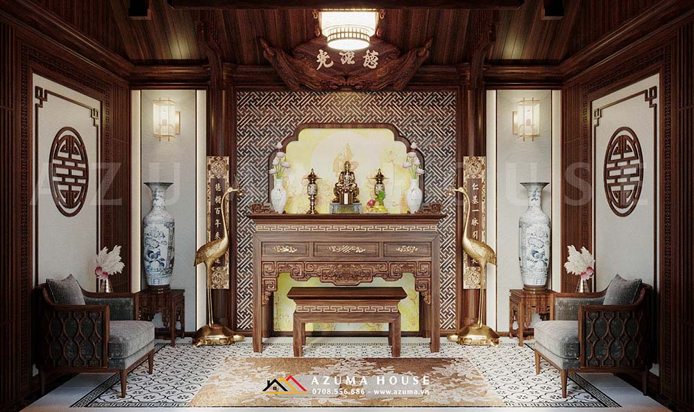 Phòng thờ phong cách Indochine đẹp