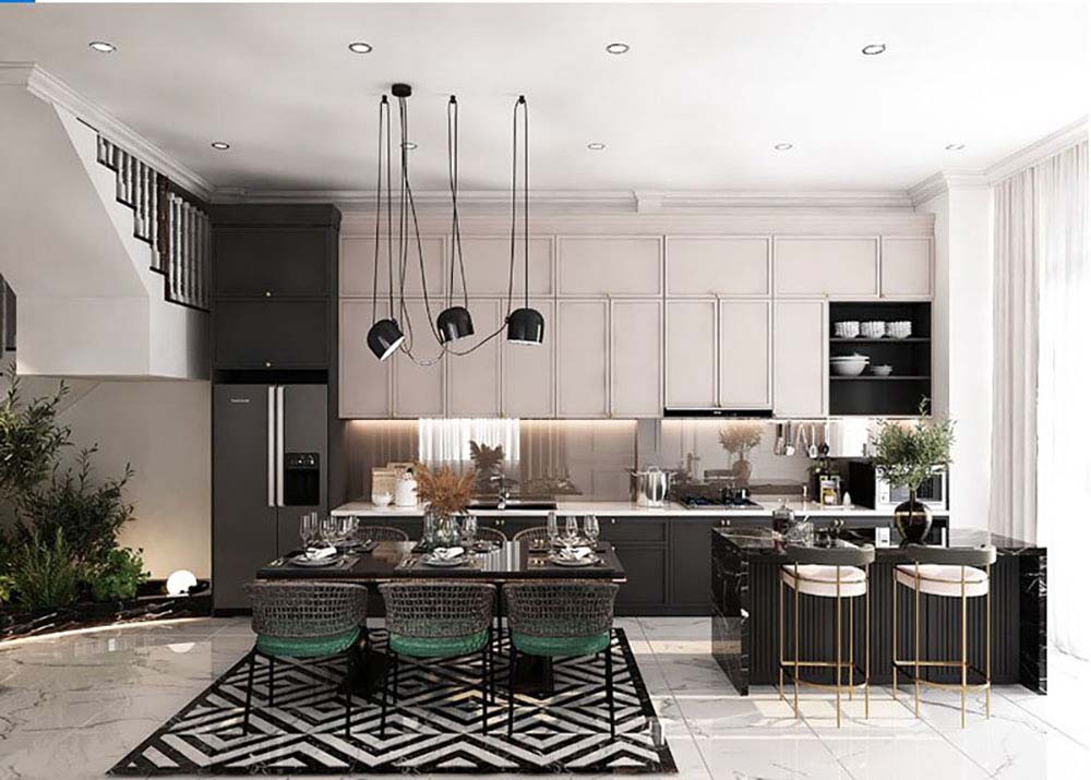 Nhà phố phong cách Indochine với thiết kế phòng bếp đẹp: Với phong cách nhà phố Indochine đang trở thành xu hướng mới của năm 2024, bạn sẽ có cơ hội sở hữu một không gian sống độc đáo và đầy phong cách. Thiết kế phòng bếp đẹp sẽ giúp cho không gian nấu ăn trong gia đình luôn tiện nghi và tinh tế.