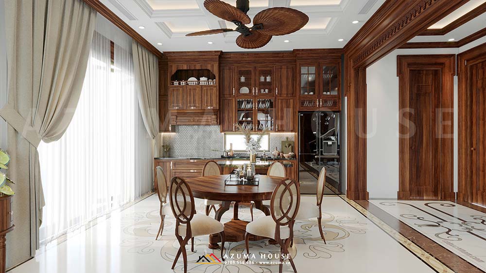 Thiết kế phòng bếp tân cổ điển