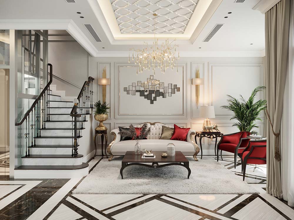 Thiết kế nội thất nhà ống tân cổ điển