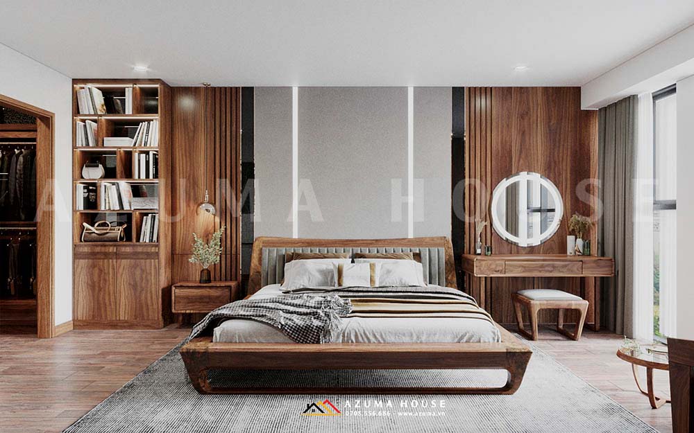 Giường ngủ gỗ óc chó cao cấp