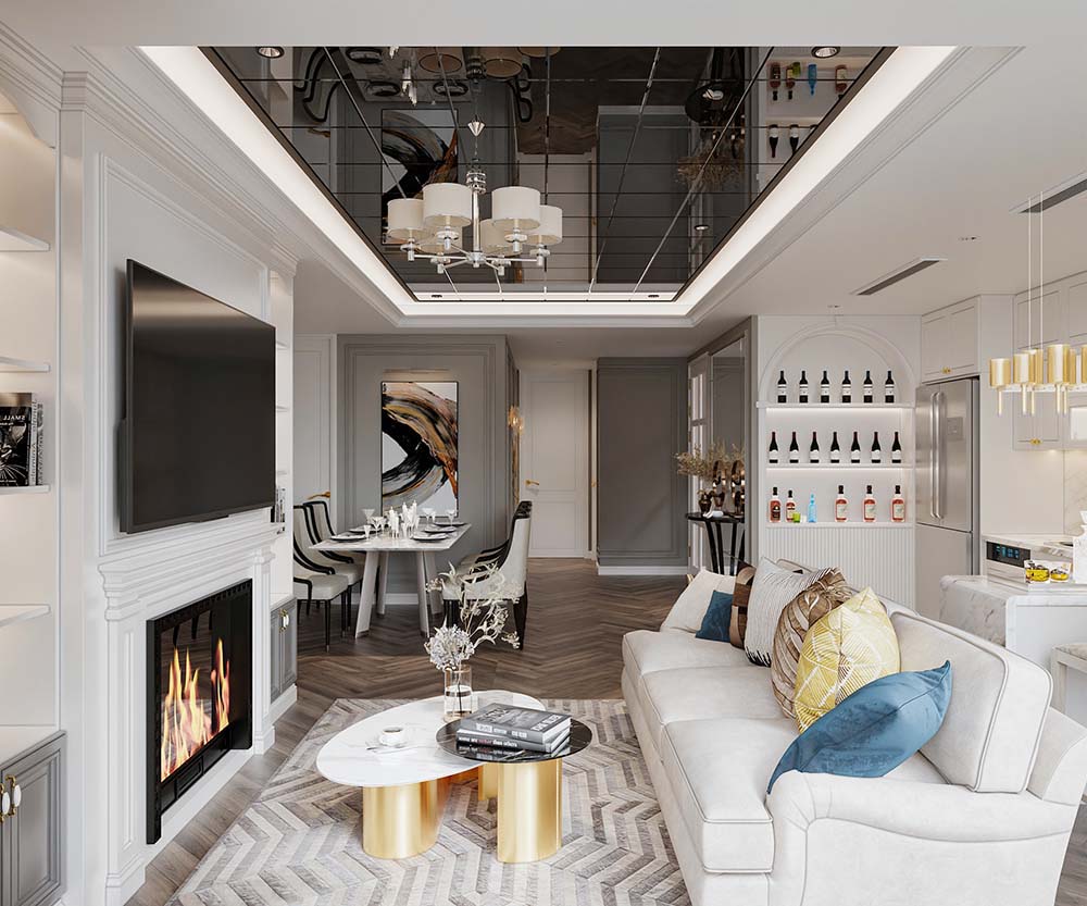 Thiết kế căn hộ chung cư tân cổ điển