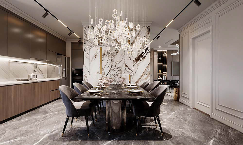 Thiết kế phòng ăn sang trọng đẳng cấp