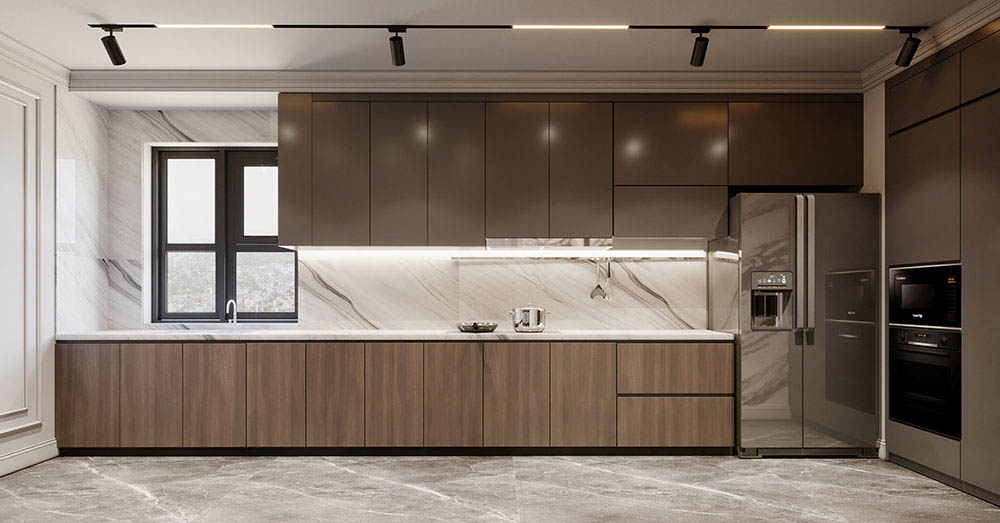 Tủ bếp gỗ công nghiệp hiện đại