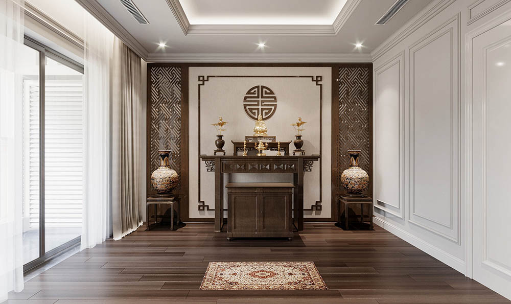 Phòng thờ sang trọng chung cư 