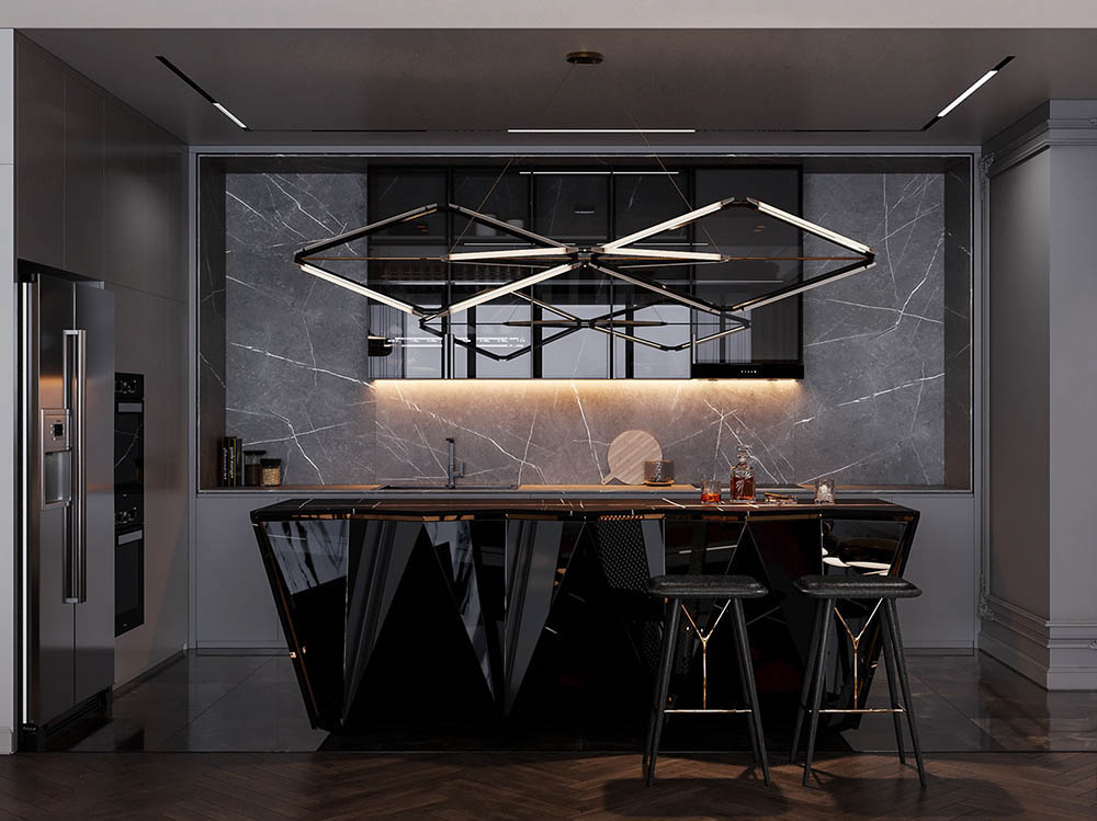 Tủ bếp màu đen đẳng cấp cá tính