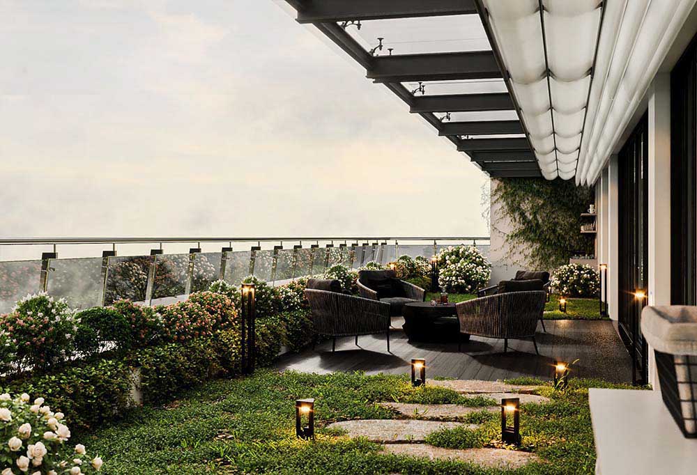 Sân vườn đẹp cho căn hộ Penhouse