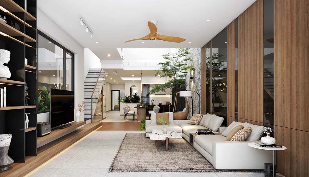 Nội thất nhà lệch tầng đẹp