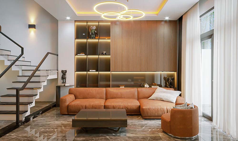 Thiết kế nội thất nhà lệch tầng