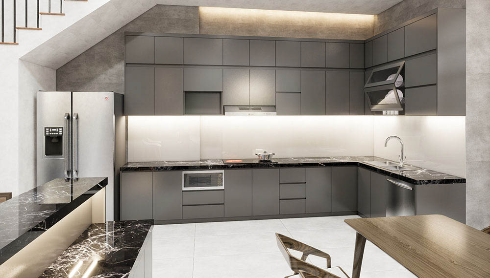 Thiết kế phòng bếp nhà ống 2 tầng