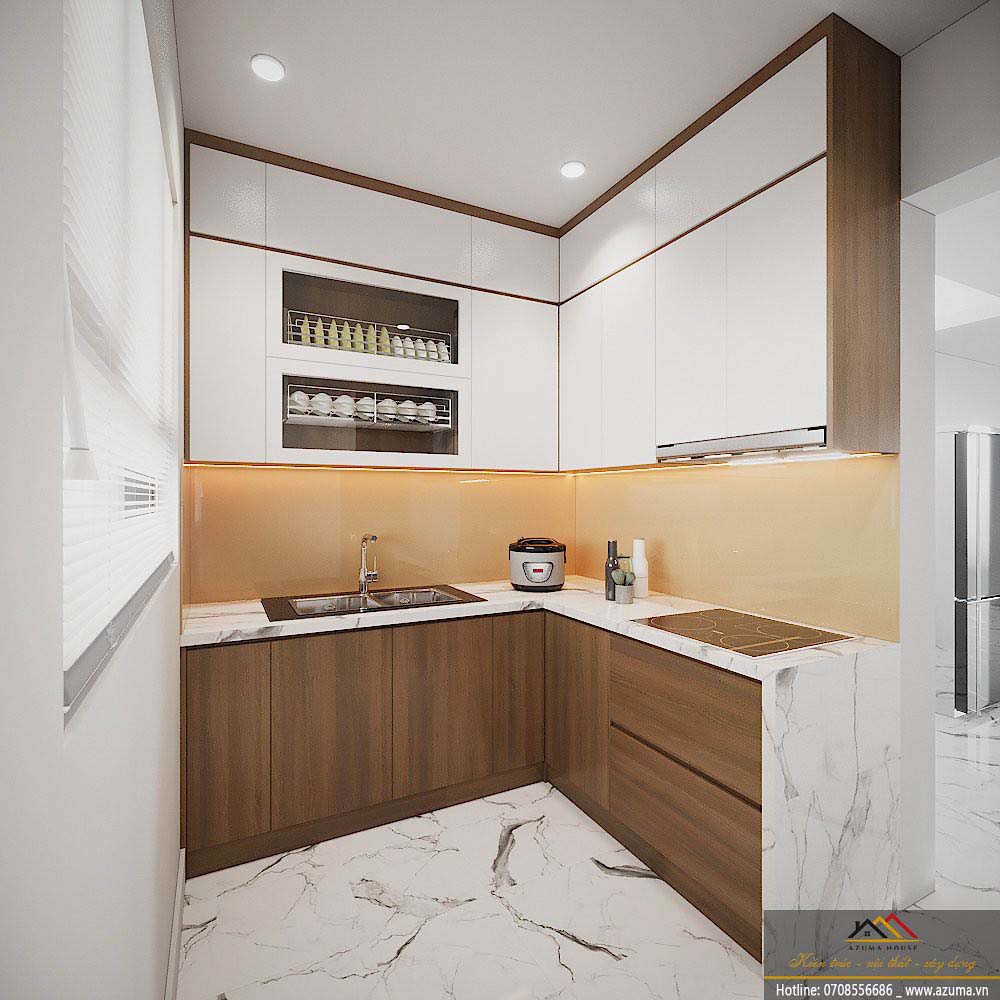 Thiết kế tủ bếp gỗ công nghiệp