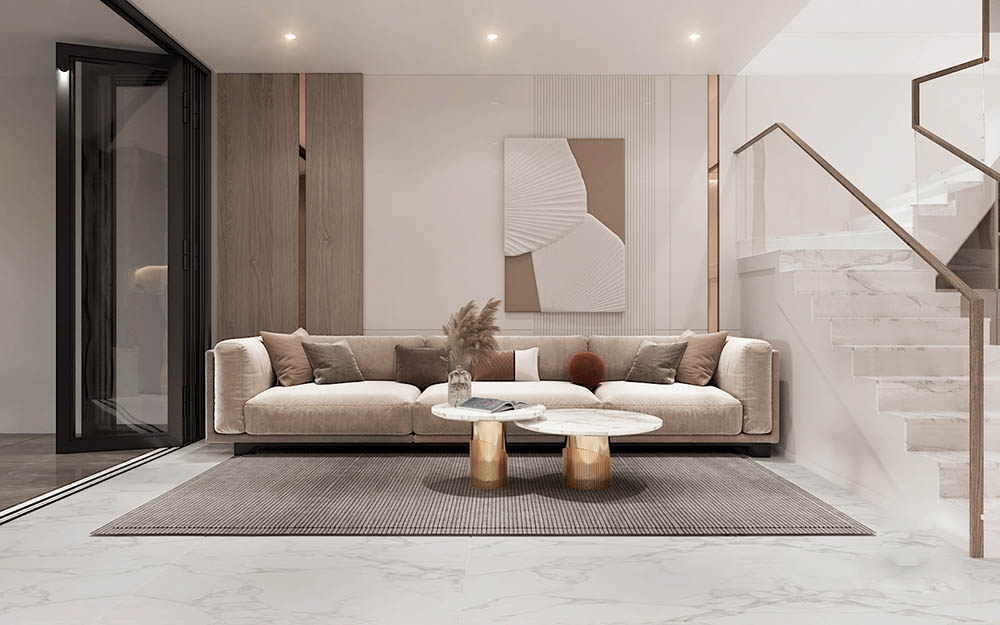 Mẫu phòng khách nhà ống hiện đại