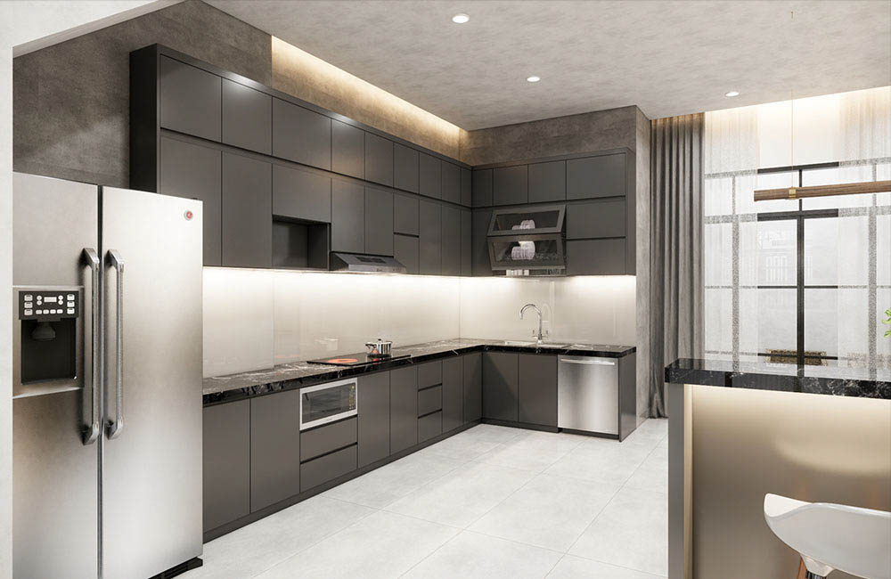 Mẫu phòng bếp màu đen độc đáo