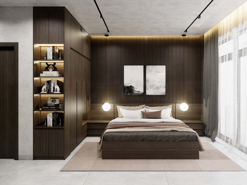 Phòng ngủ màu đen cá tính