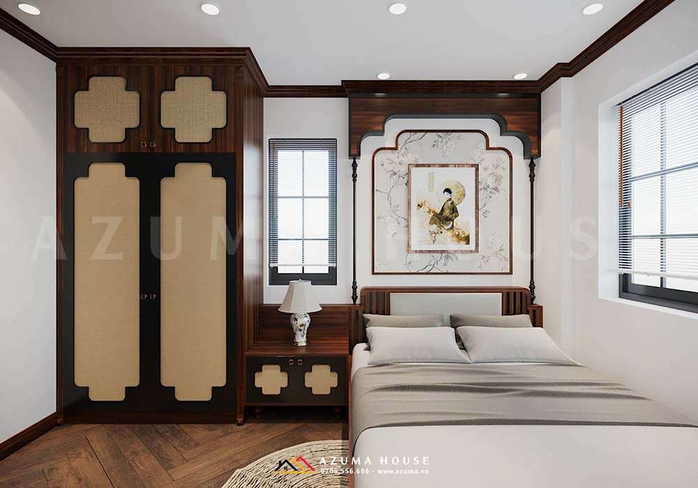 Thiết kế phòng ngủ Indochine nhà ống