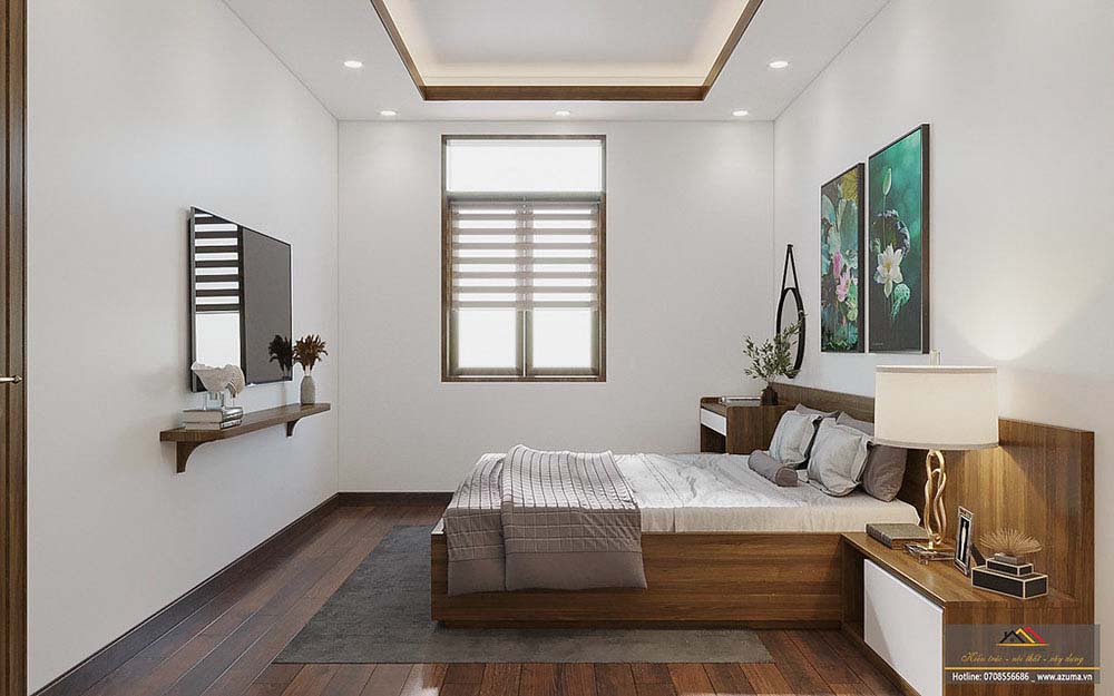 Mẫu phòng ngủ master gỗ óc chó