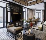 Thiết kế nội thất phòng khách phong cách Indochine đẹp mê ly